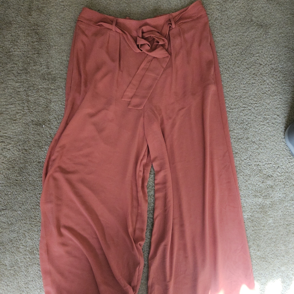 Papermoon Wide-Leg Pants in Terracotta